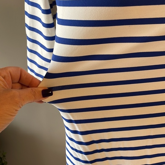 SAINT JAMES PROPRIANO dress striped nautical relaxed fit royal wht anti-UV Small - Picture 8 of 13